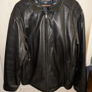 Dockers Men's Black Leather Jacket